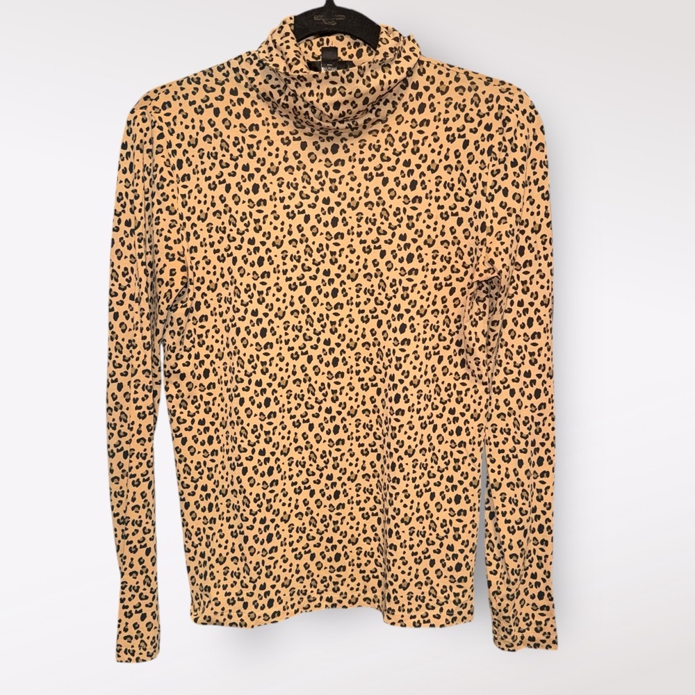 J. Crew Leopard Print Long Sleeve Top - small
